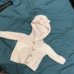 Kids Pink Knit Hoodie